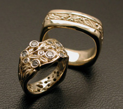 Diamonds in Open Work Ring and Band